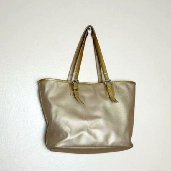 SALE! Gold Longchamp Medium Tote GUC - Picture 2 of 12